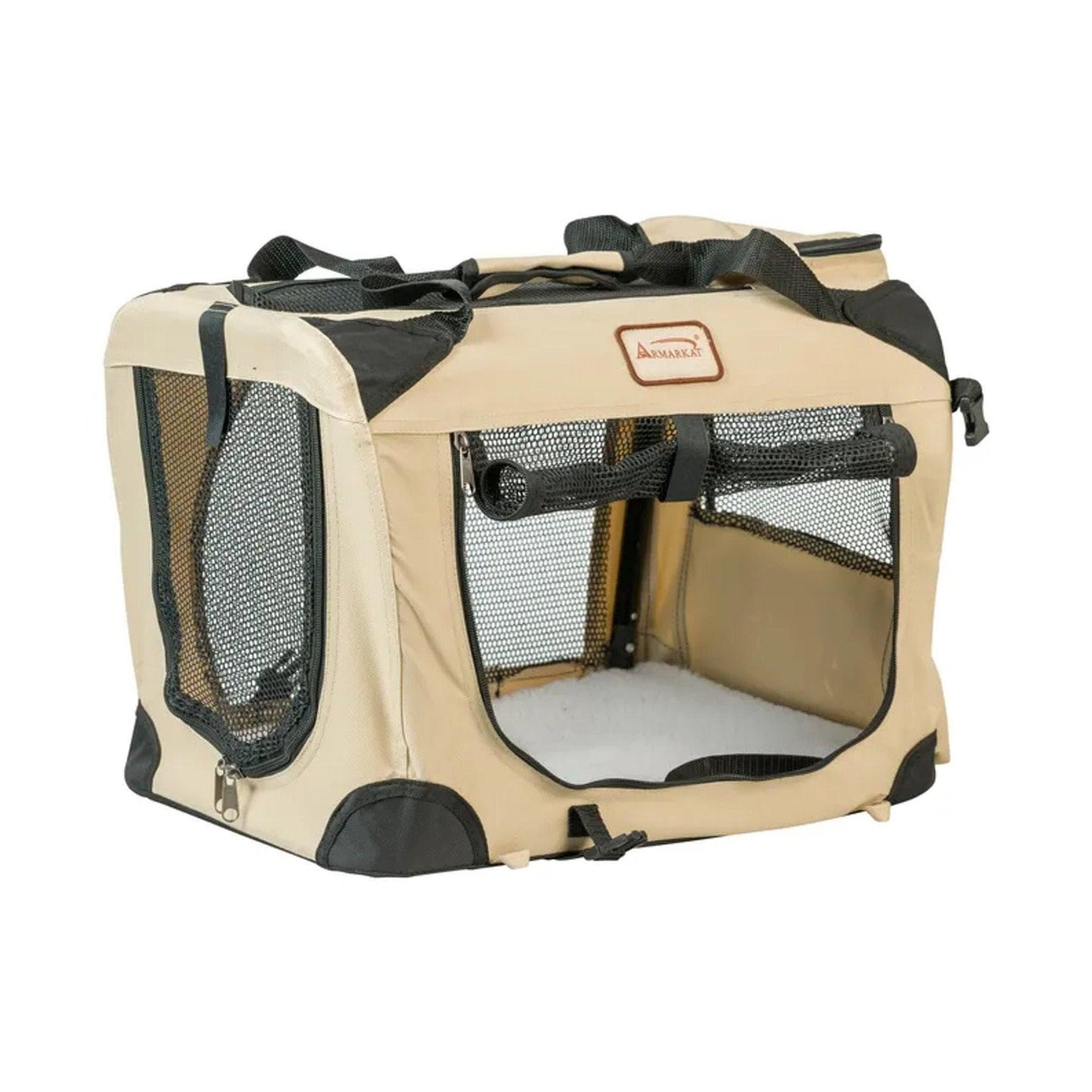 Armarkat Folding Soft Dog Crate Pet Travel Carrier - Beige by White Diomedes | Buy at Pawport