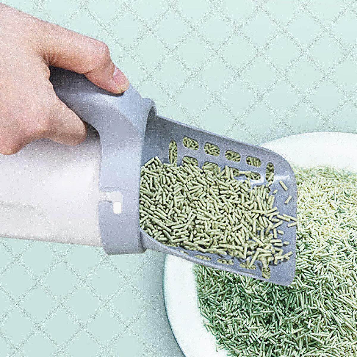 All - in - One Cat Litter Scoop with Built - In Waste Bin – No Mess, No Odor, Just Easy Cleaning! by White Diomedes | Buy at Pawport