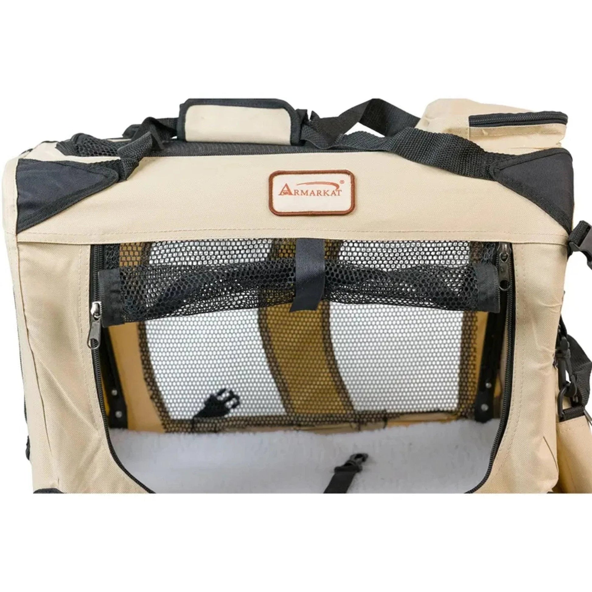 Armarkat Folding Soft Dog Crate Pet Travel Carrier - Beige by White Diomedes | Buy at Pawport