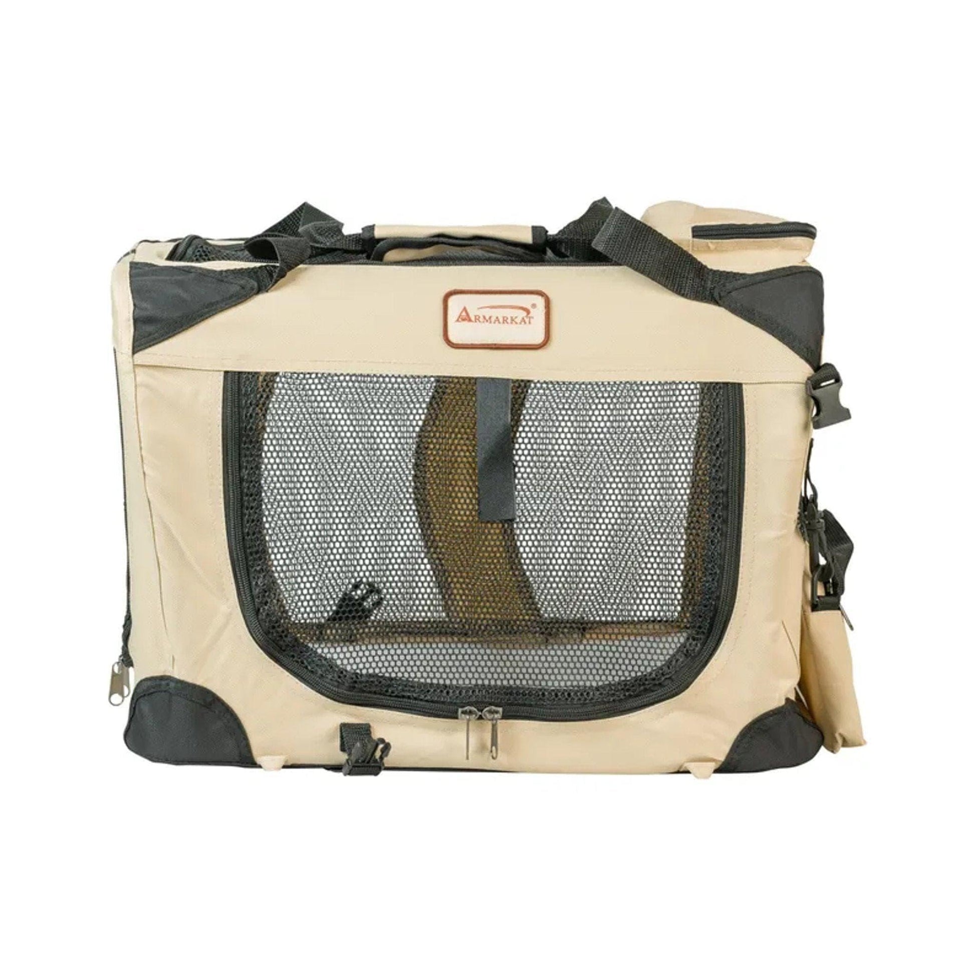 Armarkat Folding Soft Dog Crate Pet Travel Carrier - Beige by White Diomedes | Buy at Pawport