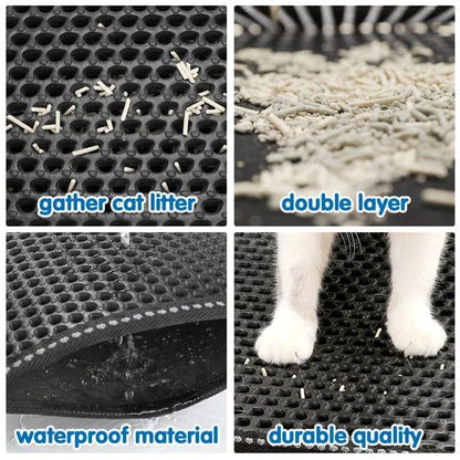 Cat Litter Mat Kitty Litter Trapping Mat Double Layer Mats by Teal Simba | Buy at Pawport