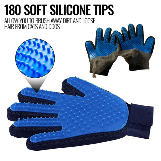 Pet Grooming Gloves Dog Brush Mitts Deshedding Hair Removal Massage by Periwinkle Eros | Buy at Pawport